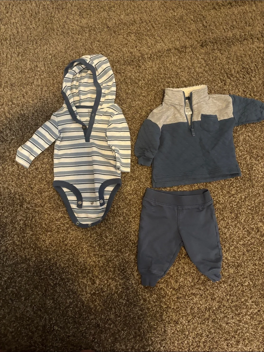 Baby Boys Hoodie & Pant Set - Rust, Navy, Gray, Blue - Picture 7 of 8